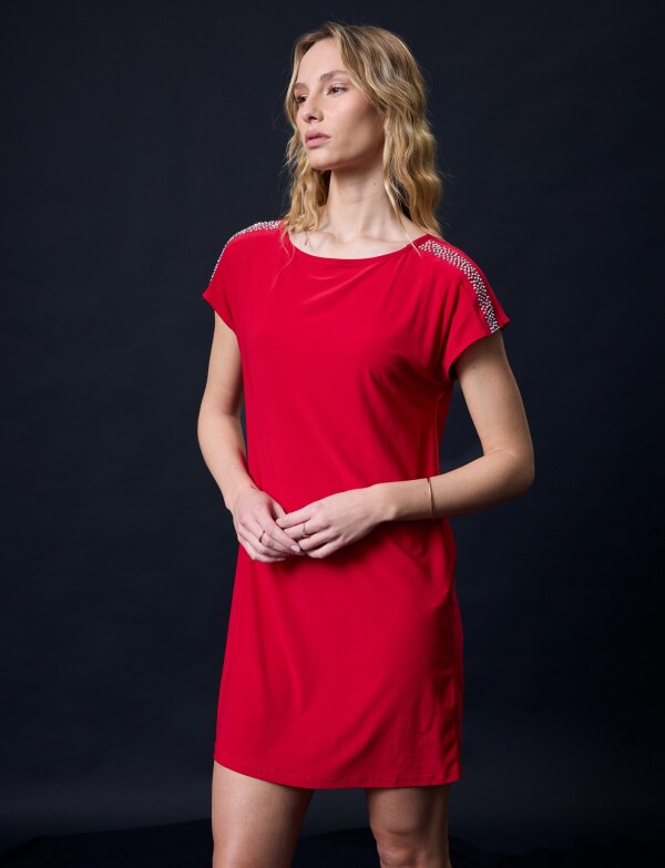 Vestido Det Metal ROJO