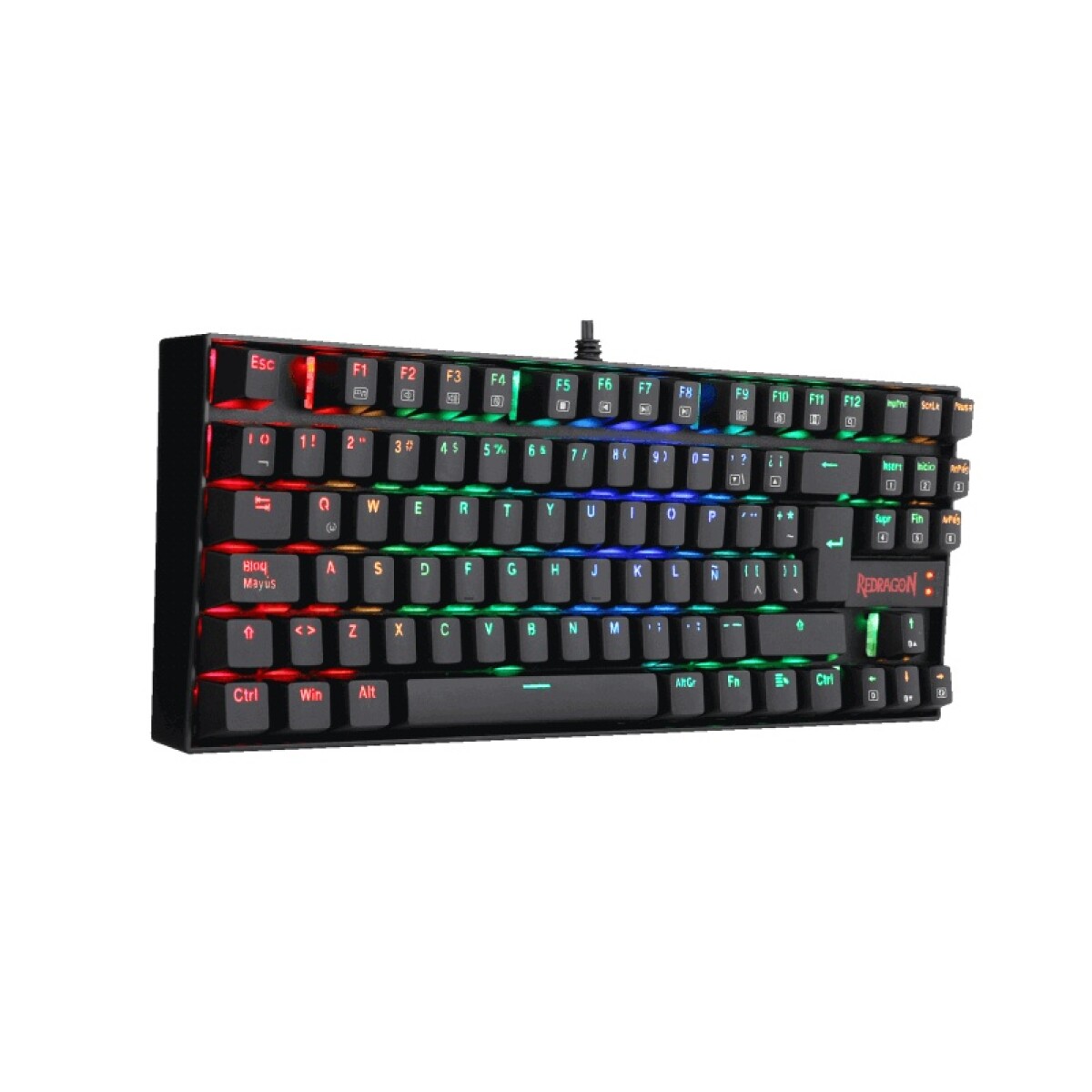 Teclado Gamer Redragon K552 Kumara Black RGB Switch Red 