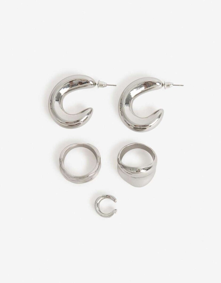 Bijou Set Metal - Plateado Rodio 