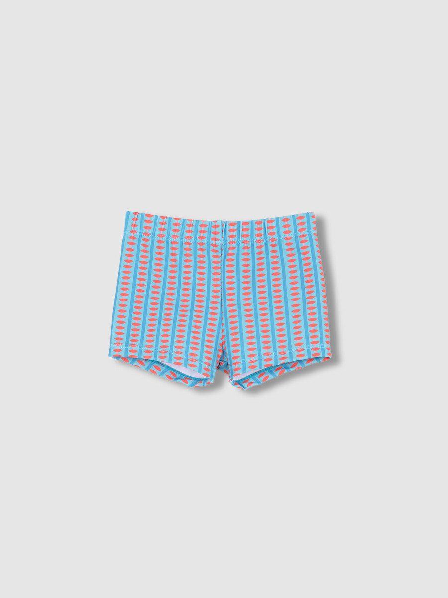 Traje De Baño Estampado Retro Verde Agua