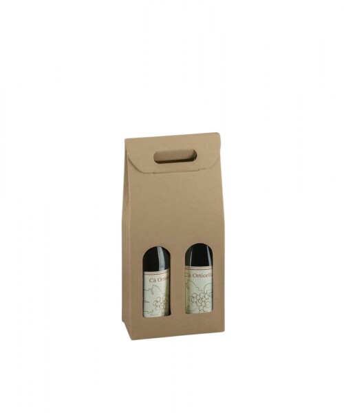 Caja c/ventana 2 botellas 18x9x38,5 - 35869 - KRAFT MARRON Caja c/ventana 2 botellas 18x9x38,5 - 35869 - KRAFT MARRON