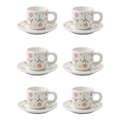 SET TAZA C/PLATITO FLOREADO 12PZAS Unica