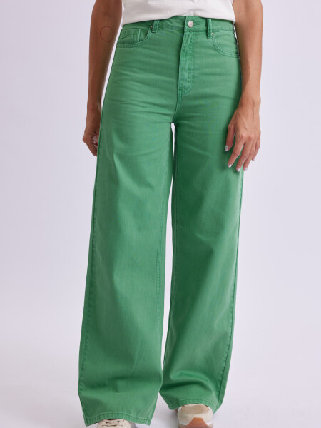 Pantalón de jean wide leg Verde