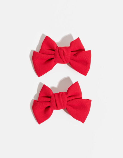 Horquillas con Accesorios Moño Set De Horquillas Con Moños - Rojo Cereza