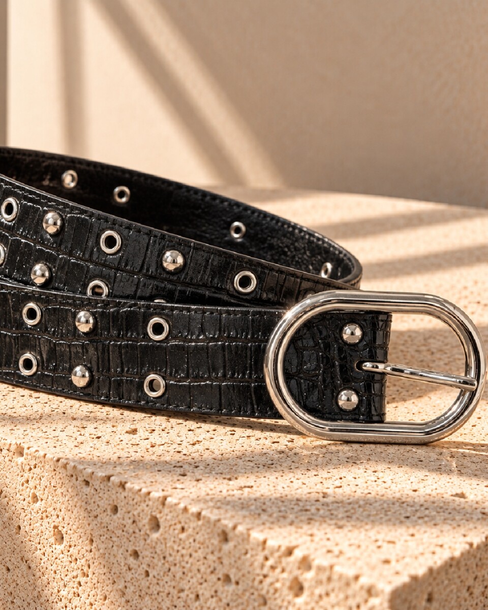 Cinto Snake - Croco Negro 