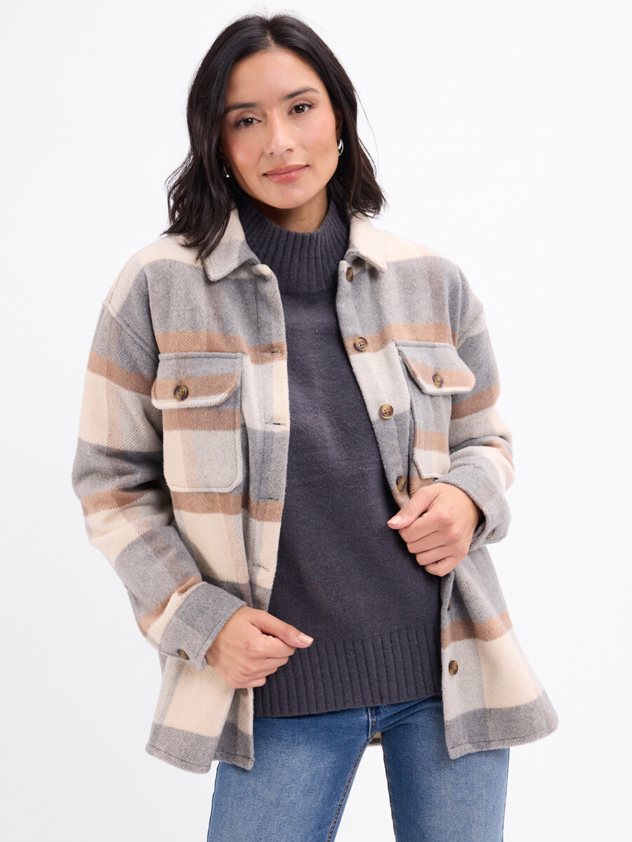 Sobrecamisa franela - beige 