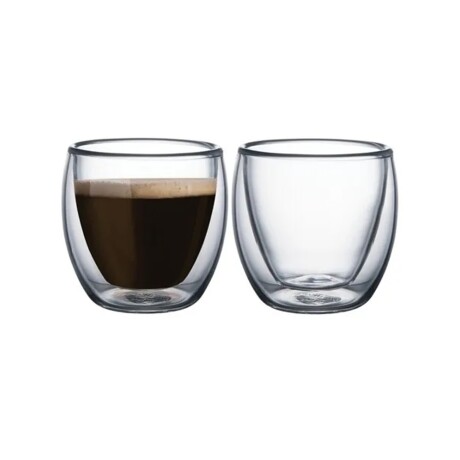 Juego x2 vasos de vidrio doble para café 110 ml Tramontina Juego x2 vasos de vidrio doble para café 110 ml Tramontina