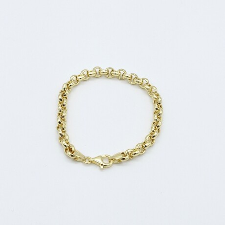 Pulsera de plata 925 con baño de oro amarillo, ROLO. Pulsera de plata 925 con baño de oro amarillo, ROLO.