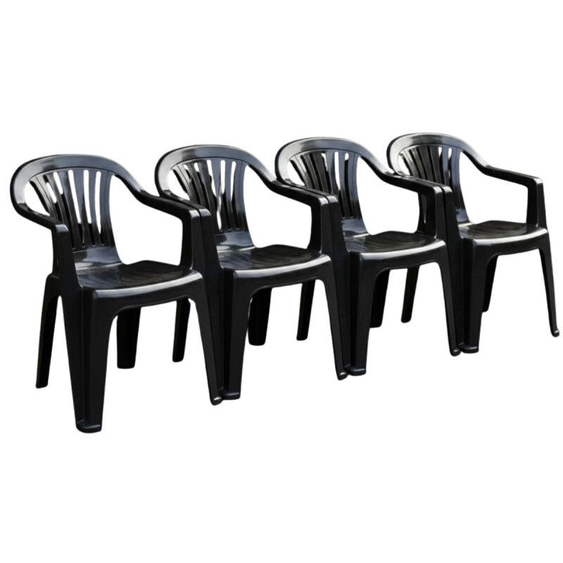Set x4 Sillas Bela Vista con apoya brazos NEGRO