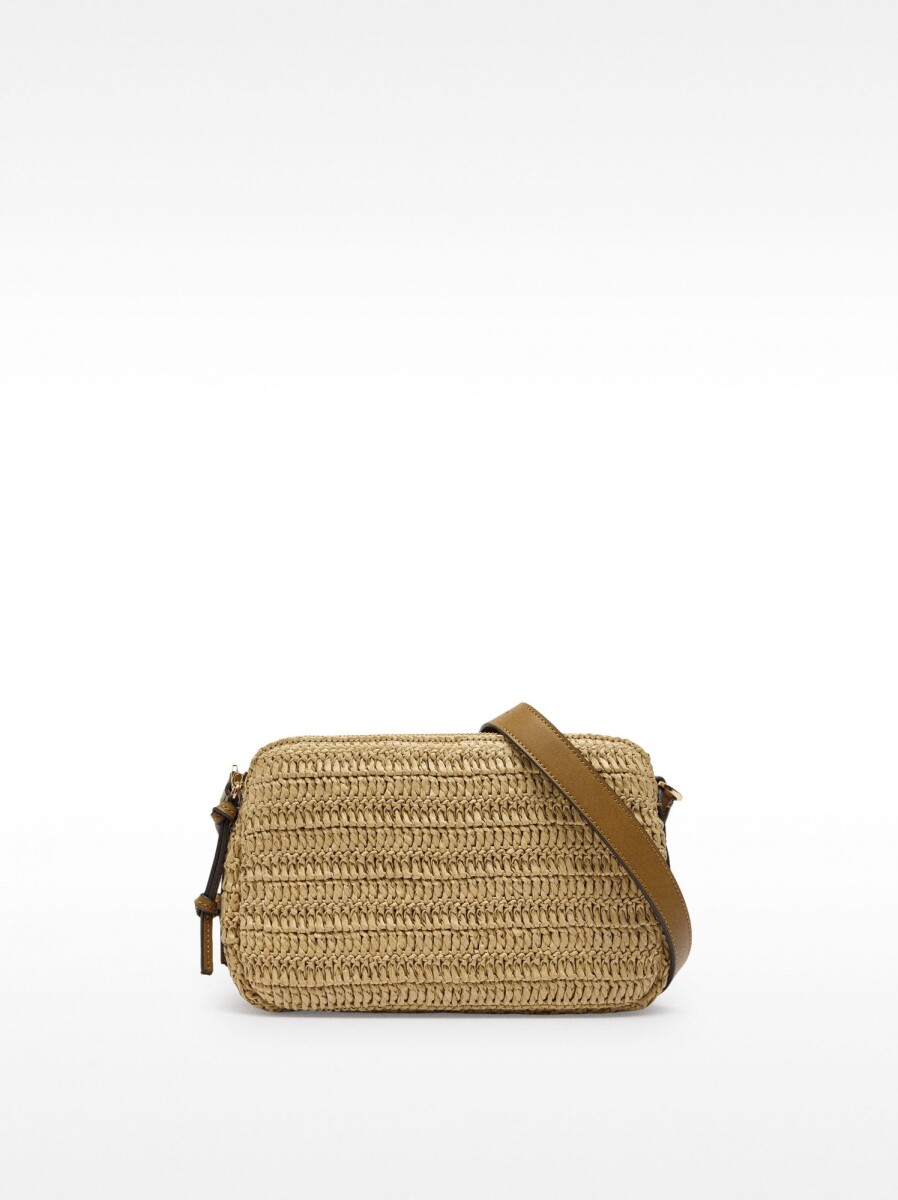 Bolso Bandolera Efecto Rafia - natural 