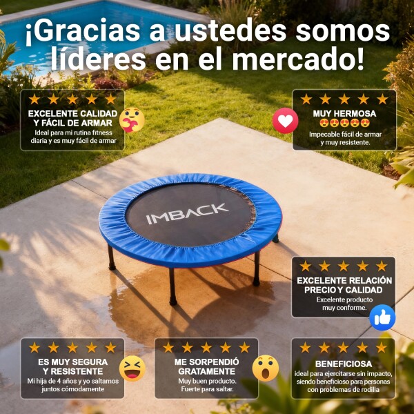 Mini Trampolin Plegable Cama Elástica Saltarín Fitness 102 Cm IMBACK Color Azul Mini Trampolin Plegable Cama Elástica Saltarín Fitness 102 Cm IMBACK Color Azul