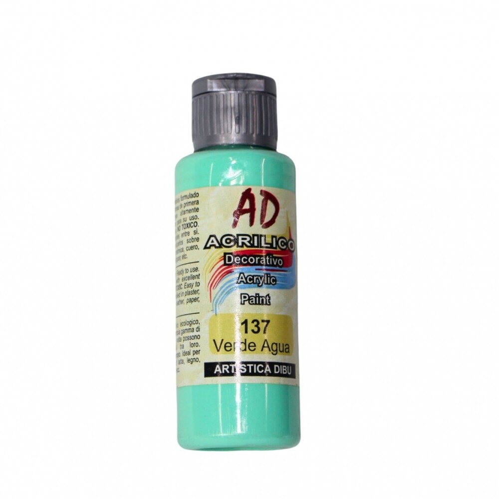 PINTURA ACRILICA ARTISTICA DIBU 60 ML. DIFERENTES COLORES COLOR VERDE AGUA 137