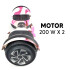 Combo De Skate Eléctrico 6.5" Con Luces Y Bluetooth + Asiento Para Hoverboard ROSA
