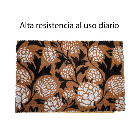 Alfombra Puerta Entrada Felpudo Coco Goma 40X60 Flores Blancas