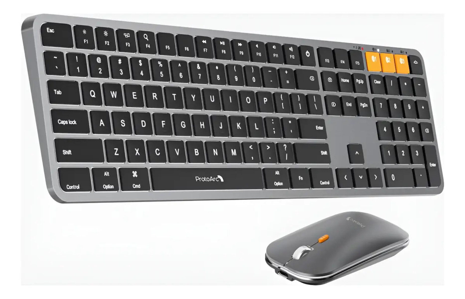 Combo Mouse Y Teclado Protoarc Bth Km100 Retroiluminado - COMBO PROTOARC KM100-A MOUSE + TECLADO 