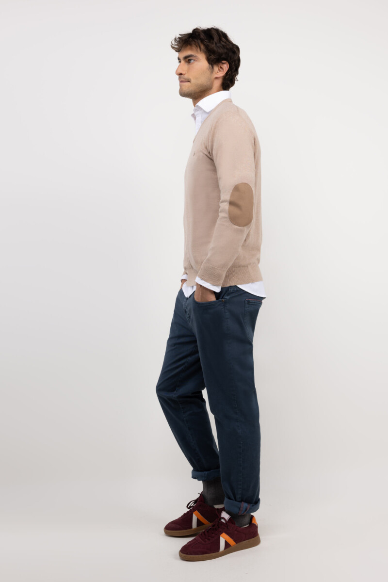 Jersey Cuello Pico Beige
