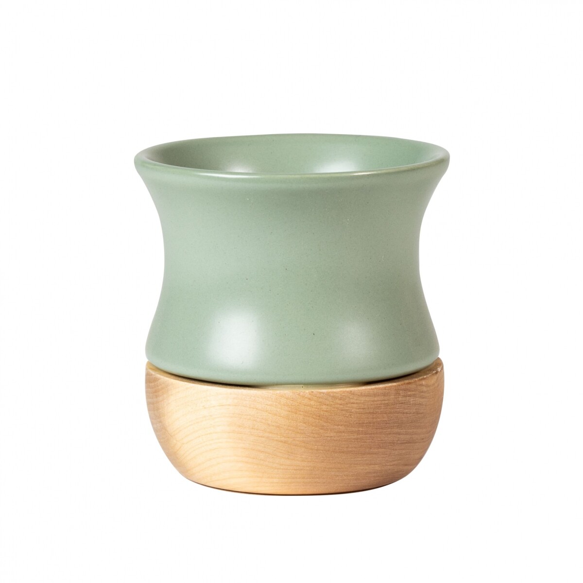 Mate Cerámica base Madera - Oliva 