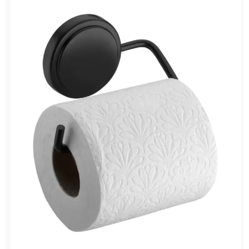 PORTARROLLO ADHESIVO NEGRO MATE Portarrollo Adhesivo Negro Mate