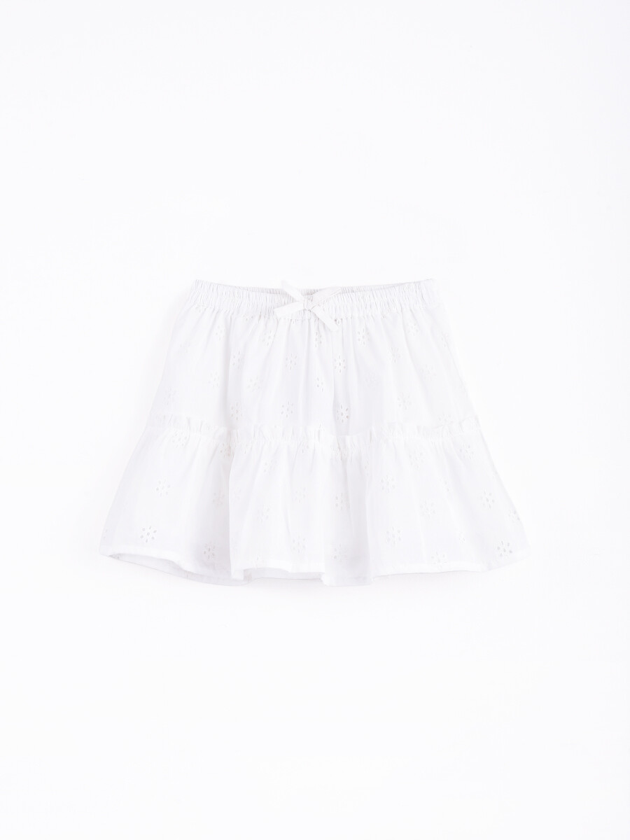 FALDA BRODERIE - BLANCO 