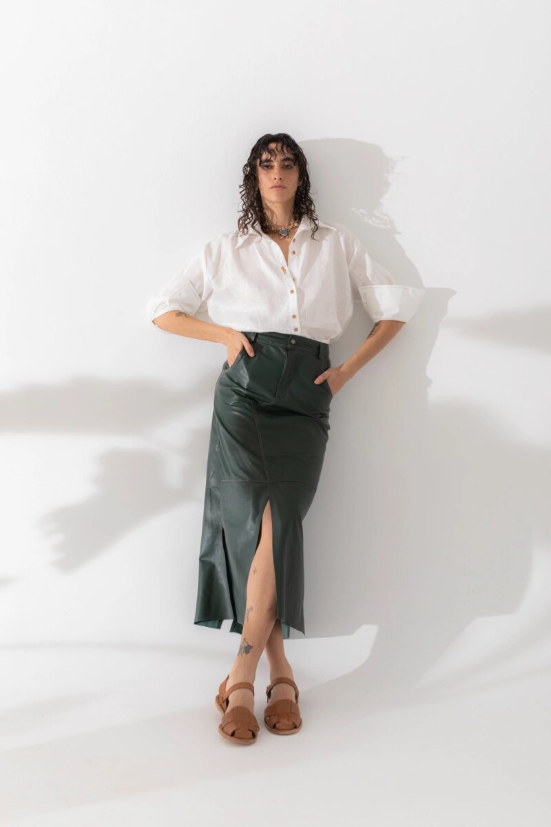 FALDA TANTA COURO LONG Verde