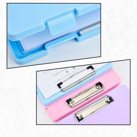 Carpeta Caja Rígida Con Aprieta Hojas Rosa