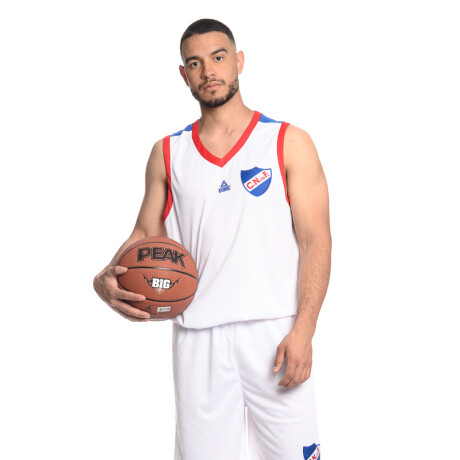 Camiseta Basketball 2021 Nacional Hombre Blanco, Azul Royal, Rojo