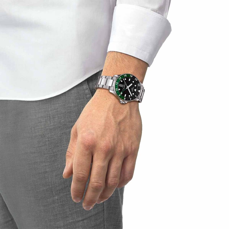 Reloj Tissot T1208521105100 Seastar 1000 Quartz GMT para hombre de acero Reloj Tissot T1208521105100 Seastar 1000 Quartz Gmt Para Hombre De Acero