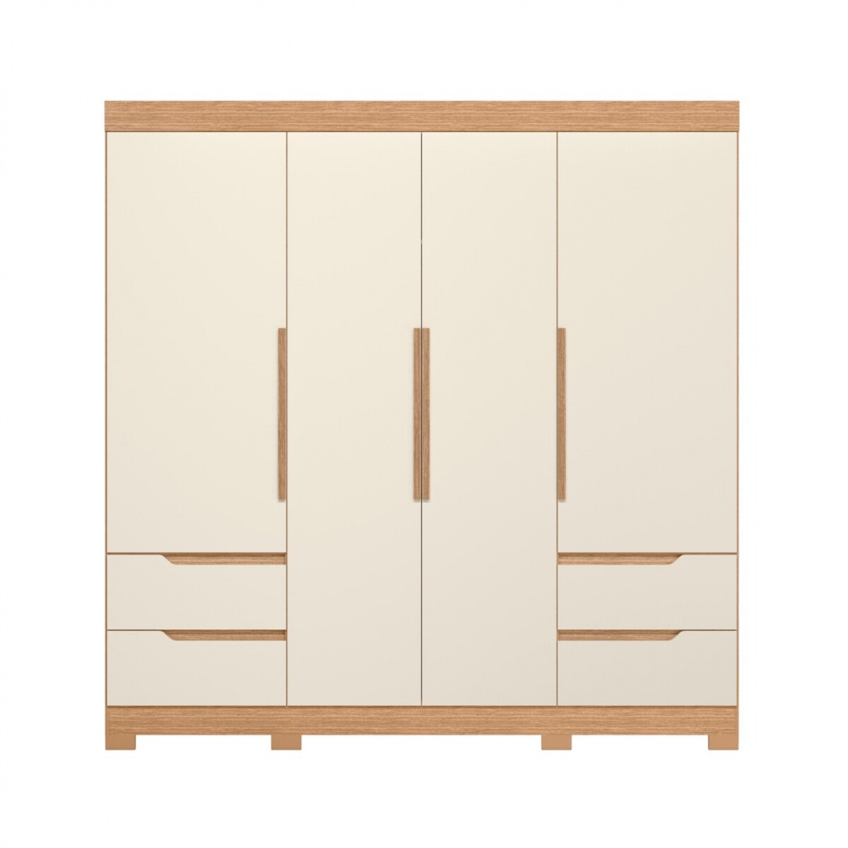 Ropero 4 puertas y 4 cajones - Vivacce - Roble/blanco 