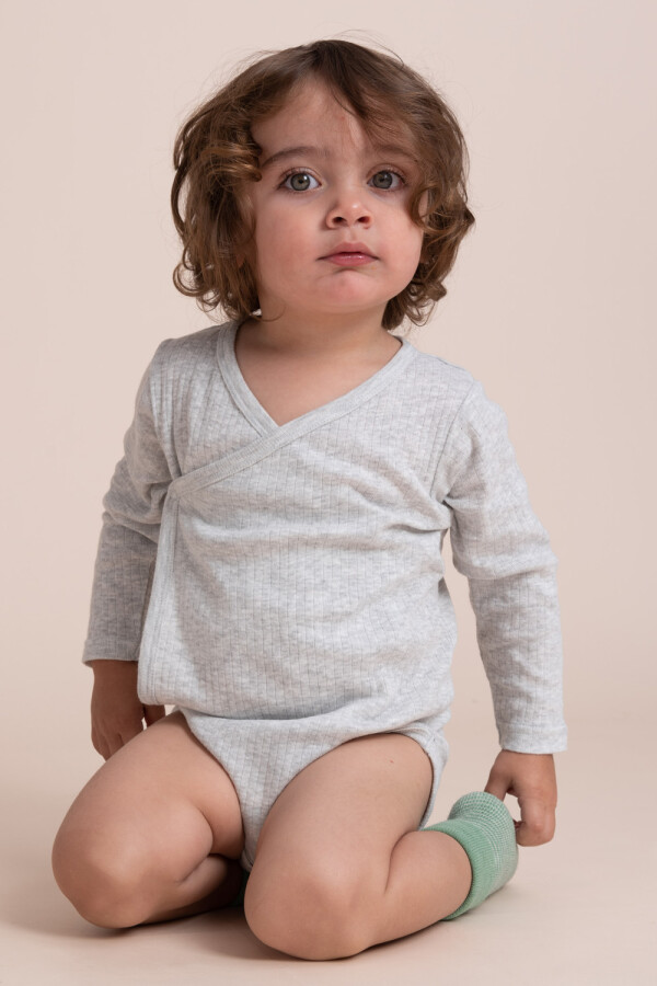 Body cruzado rib Gris