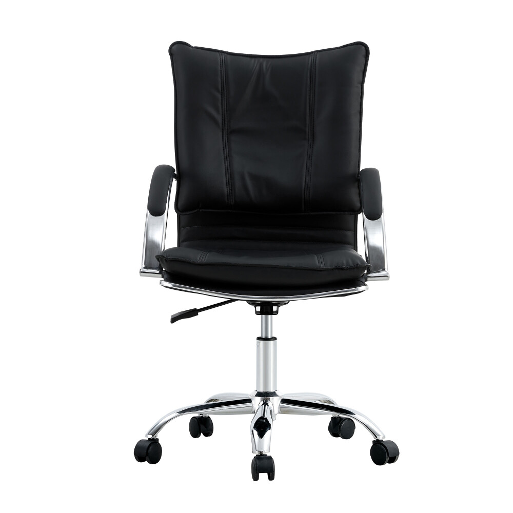 SILLA DE ESCRITORIO SIMIL-CUERO NEGRO 6226