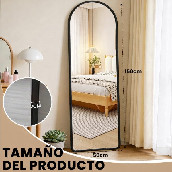 Espejo Arco De Pie Cuerpo Entero Fm04 50 X 150 Cm NEGRO