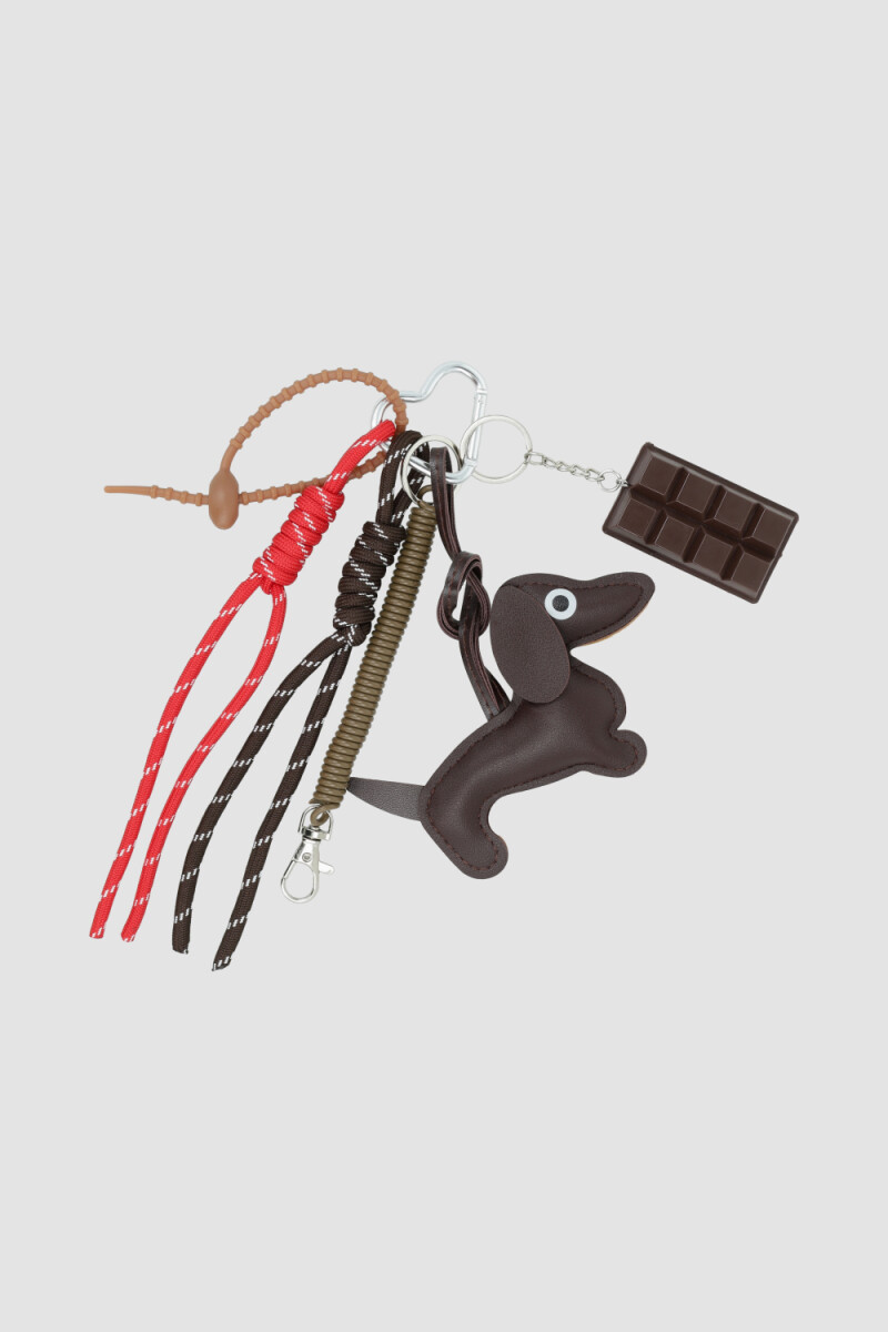 Llavero salchicha Marron