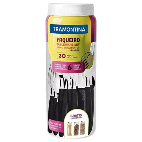 Juego de Cubiertos Tramontina Ipanema 30 Pzas + Frasco de Regalo Negro