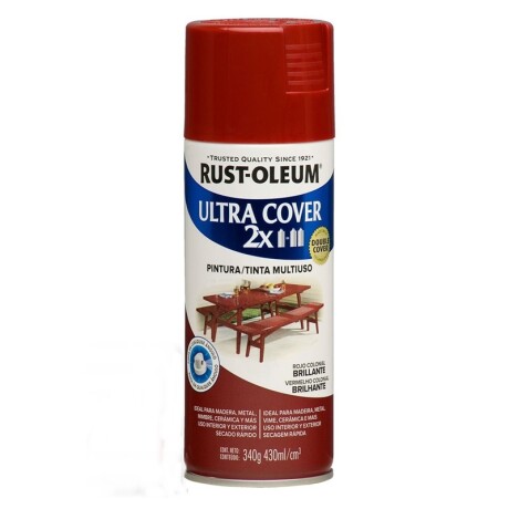 AEROSOL RUST OLEUM ULTRA COVER 2X 340gr. - ROJO COLONIAL AEROSOL RUST OLEUM ULTRA COVER 2X 340gr. - ROJO COLONIAL