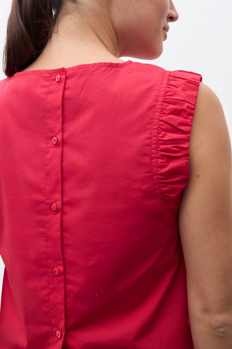 Blusa con sisa drapeada rojo