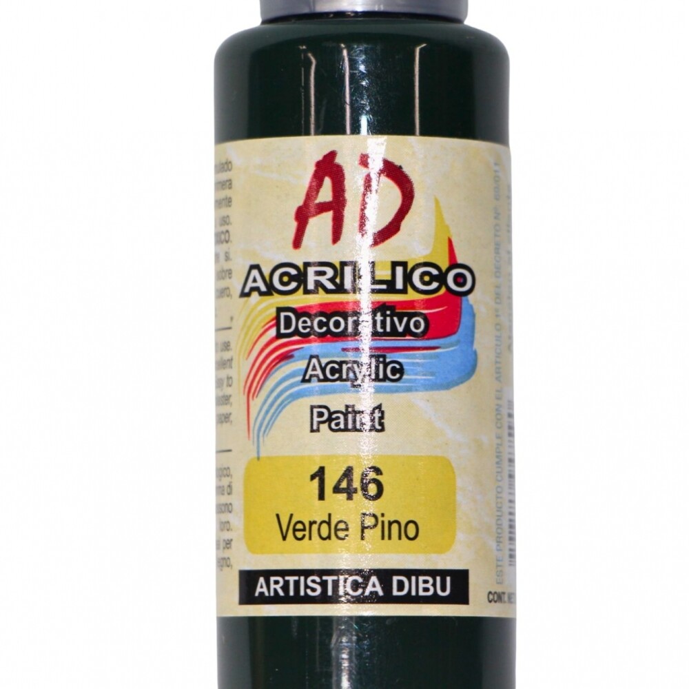 PINTURA ACRILICA ARTISTICA DIBU 60 ML. DIFERENTES COLORES COLOR VERDE PINO 146