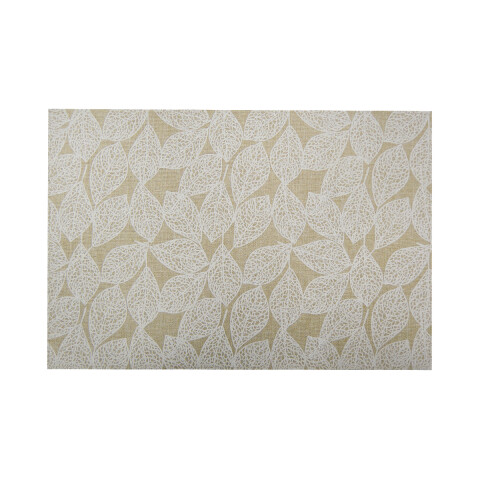 Individual Lino Estampado Home Class 30 x 45 cm HOJAS BLANCO