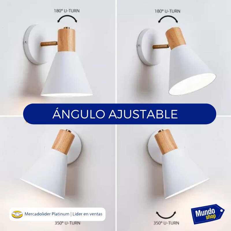 Pack X2 Aplique Nórdico Metal Blanco Con Detalle Madera Blanco