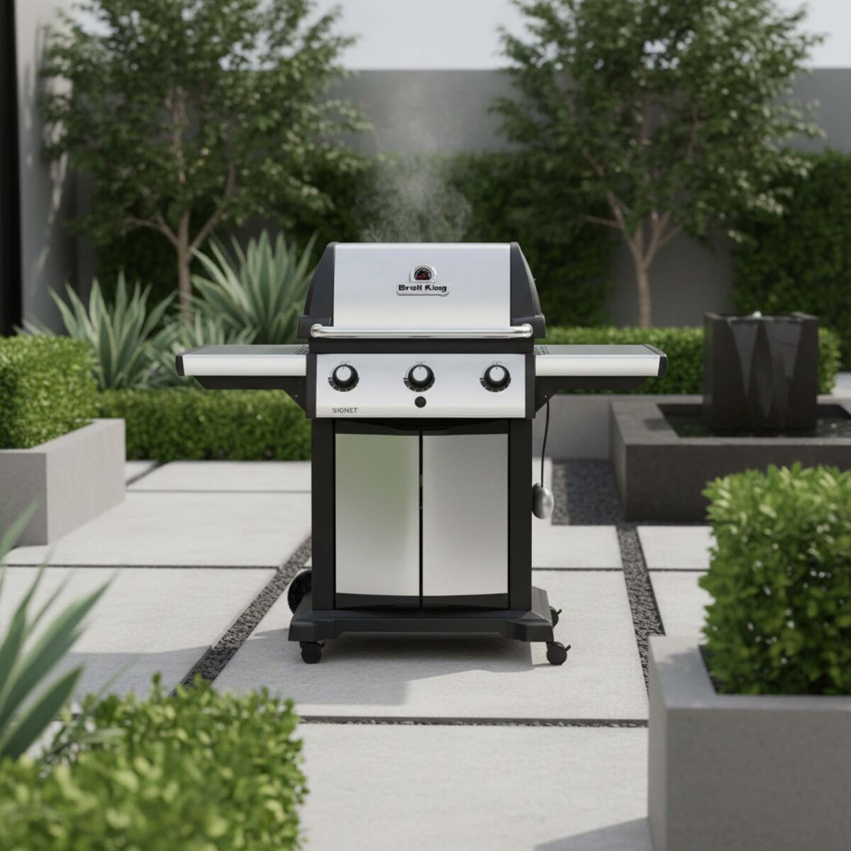 PARRILLA BARBACOA - ACERO-INOXIDABLE GRIS BROILKING 