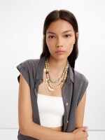 Collar Doble Con Piedras multicolor