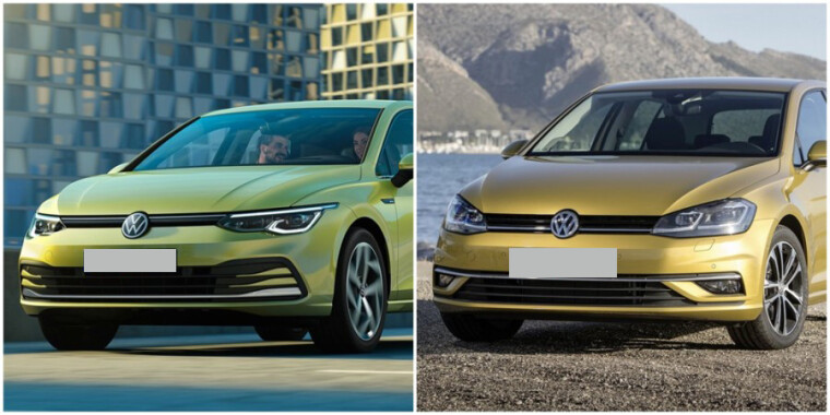 Volkswagen Golf 7ma generación vs 8va generación