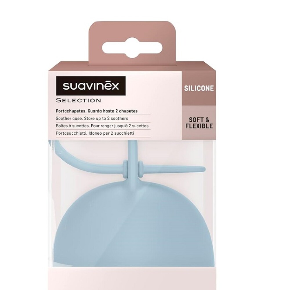 Porta chupete Pod Suavinex silicona Essence Celeste Clasico