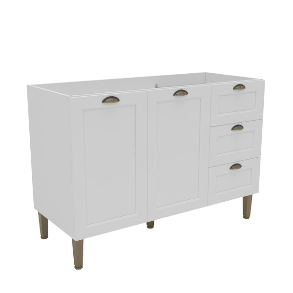 BAJO MESADA 2 PUERTAS Y 3 CAJONES MODELO PROVENZAL 1200 MM Bajo Mesada 2 Puertas Y 3 Cajones Modelo Provenzal 1200 Mm