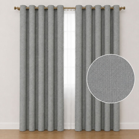 Set x2 Cortina Blackout 140x230 Cm Living Dormitorio Gris Topo