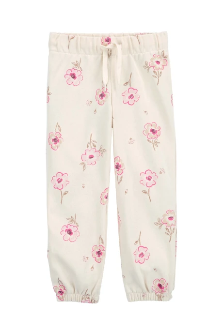 Pantalón deportivo de algodón, diseño floral Pantalón deportivo de algodón, diseño floral