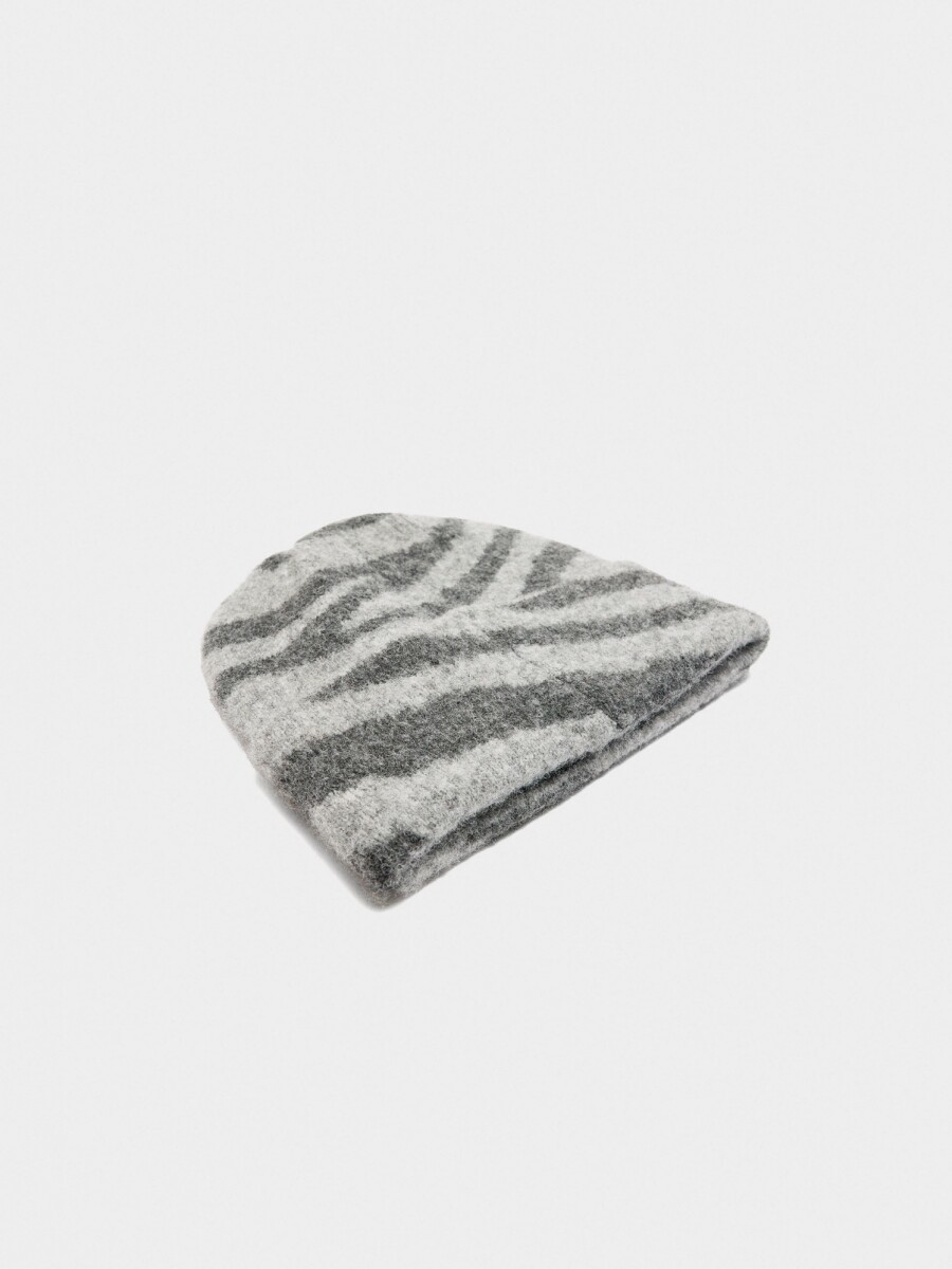 Gorro Estampado Animal Con Dobladillo multicolor