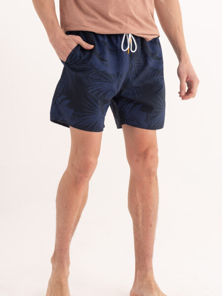 Short de baño estampado Tropical Azul