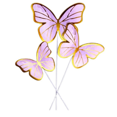 Topper Diseño de Mariposa x12 Violeta