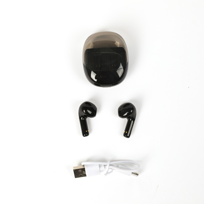 Auriculares bluetooth in ear táctil negro con estuche transparente Auriculares bluetooth in ear táctil negro con estuche transparente