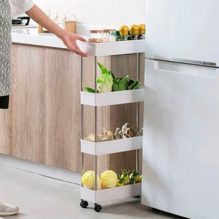 ESTANTE ORGANIZADOR ANGOSTO 4 PISOS CON RUEDAS ESTANTE ORGANIZADOR ANGOSTO 4 PISOS CON RUEDAS